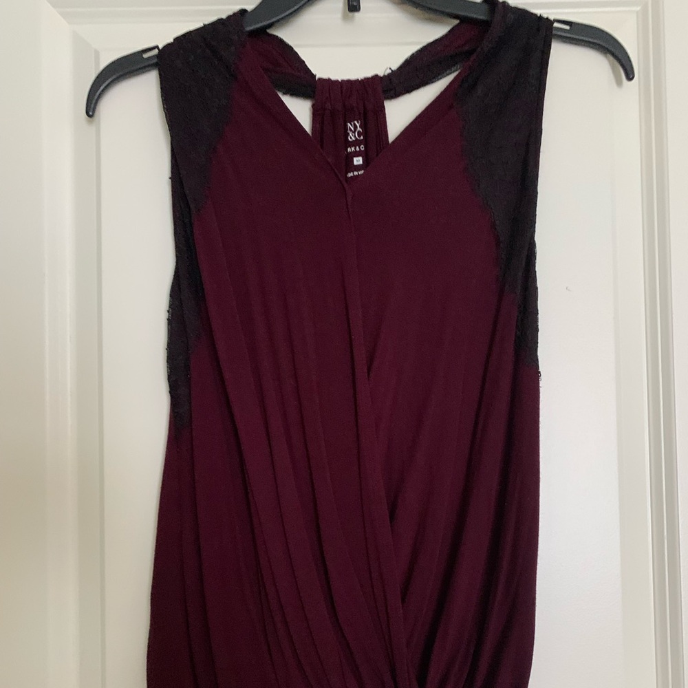 NY&Co tank, purple and black, size m
